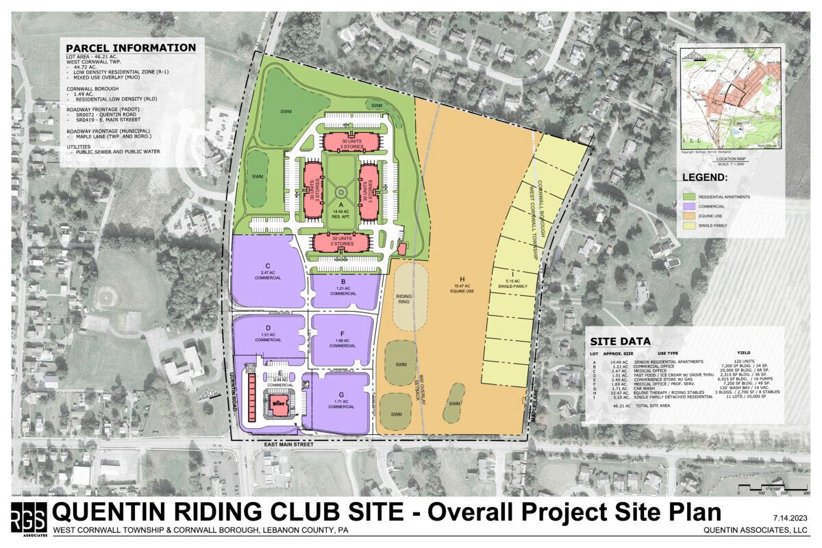 QRC Redevelopment Plans Overall project site plan for the redevelopment of the Quentin Riding Club grounds
